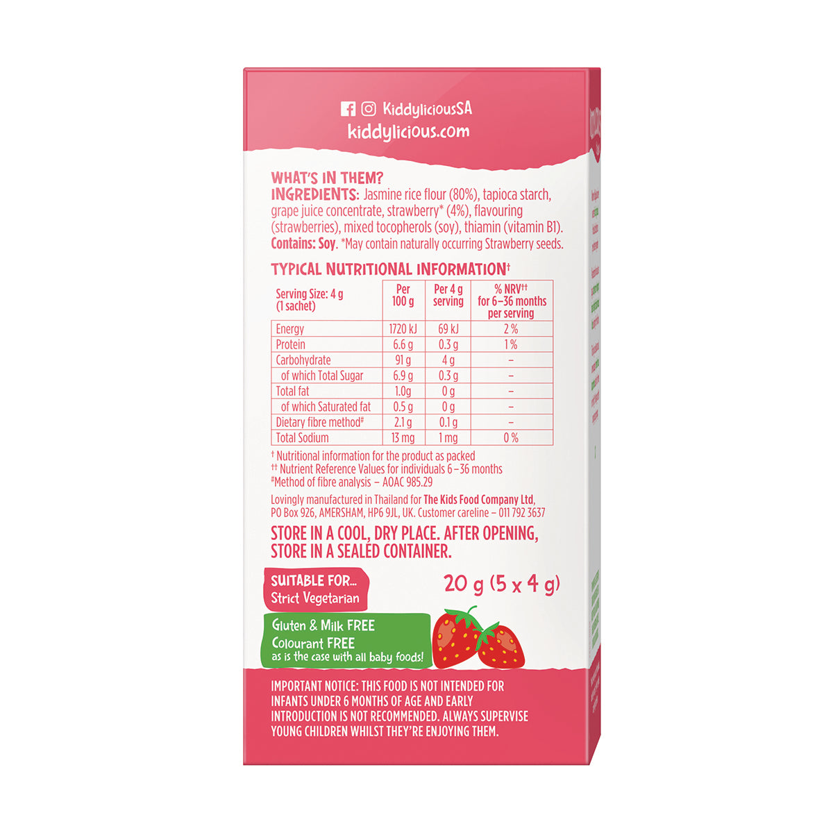Kiddylicious Mini Wafers - Strawberry