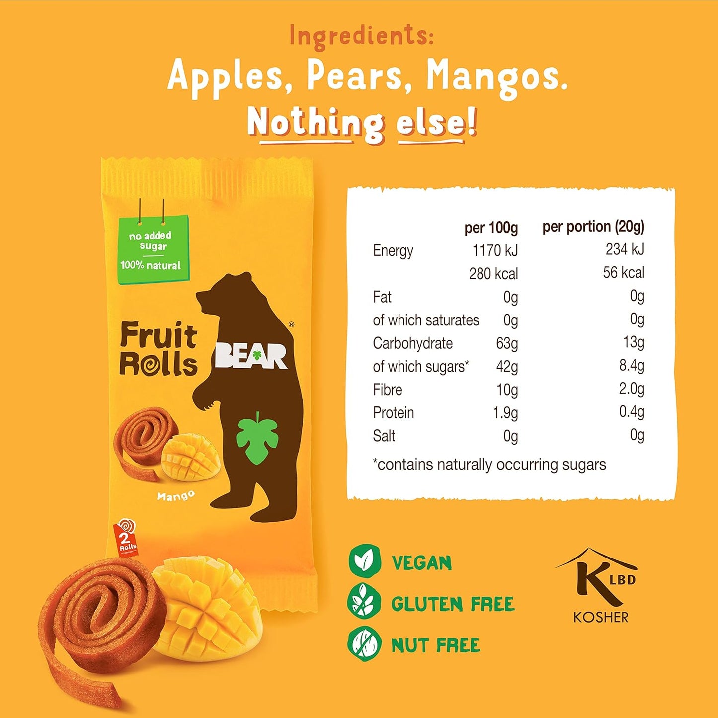 Bear Fruit Roll - Mango