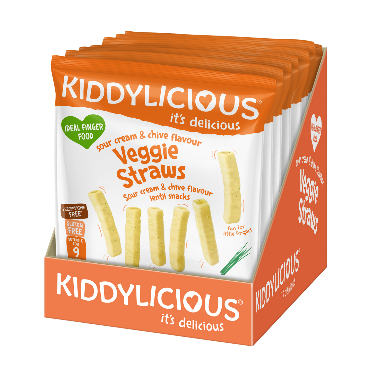 Kiddylicious Sour Cream And Chives Flavoured Veggie Straws