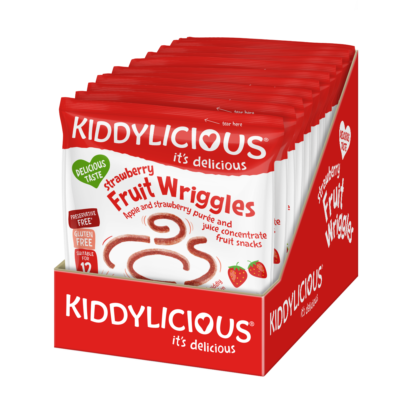 Kiddylicious Fruit Wriggles - Strawberry