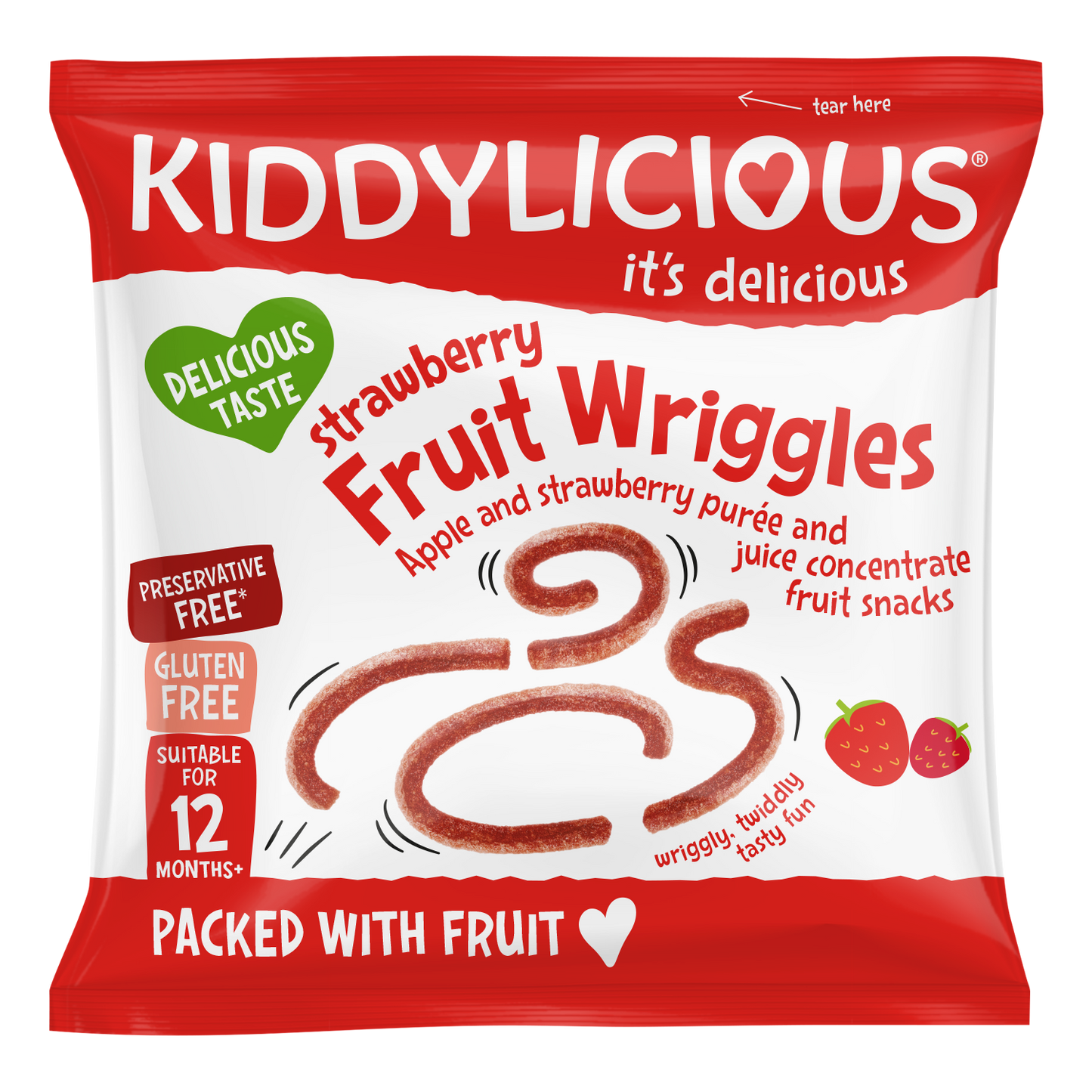 Kiddylicious Fruit Wriggles - Strawberry