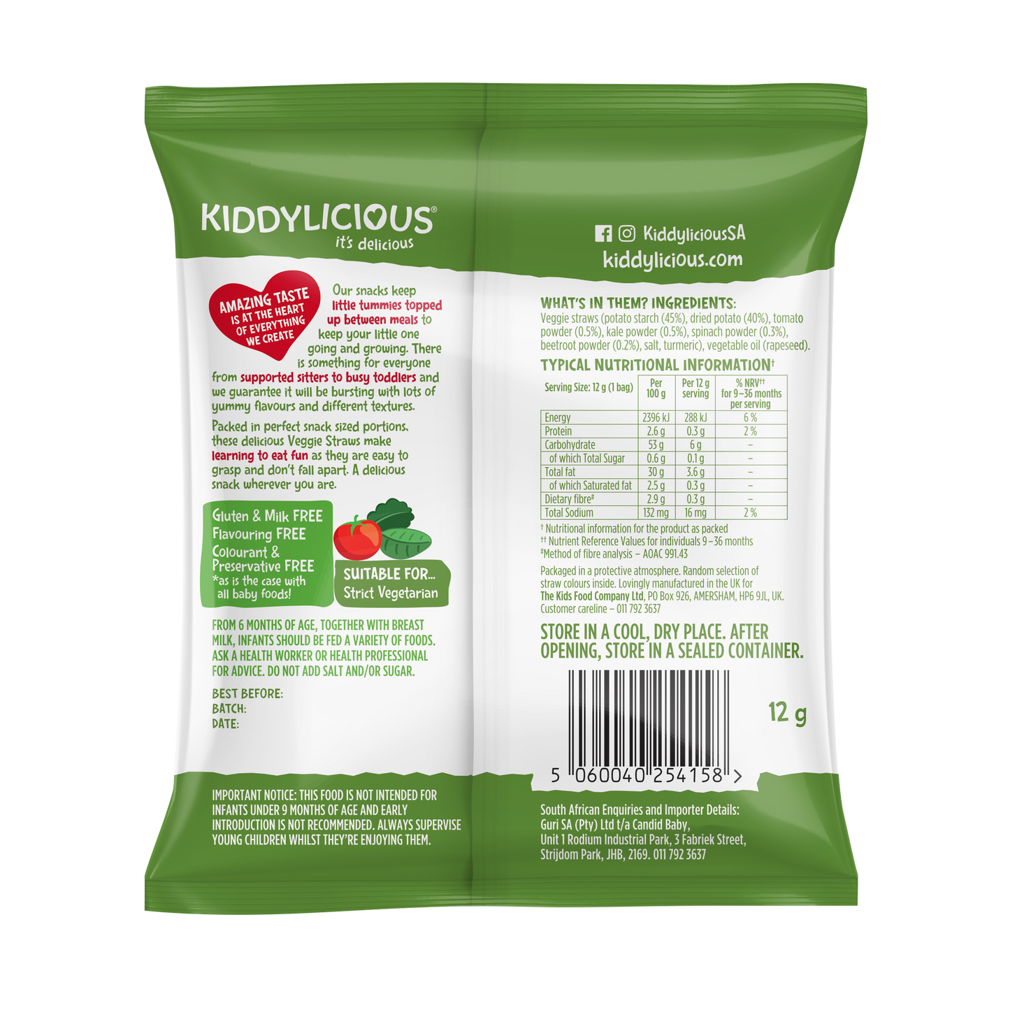 Kiddylicious Veggie Straws