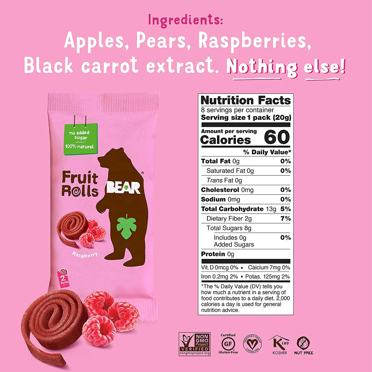 Bear Fruit Roll - Raspberry
