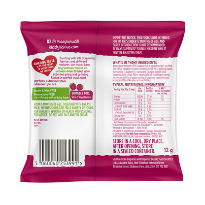 Kiddylicious Crispy Tiddlers - Raspberry