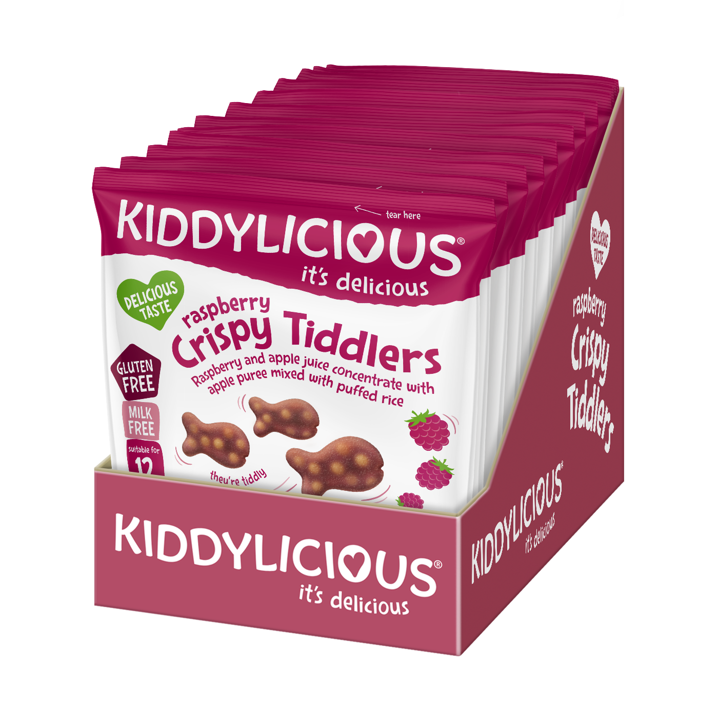 Kiddylicious Crispy Tiddlers - Raspberry