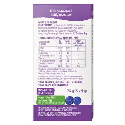 Kiddylicious Mini Wafers - Blueberry
