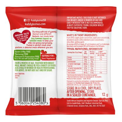Kiddylicious Fruit Wriggles - Strawberry